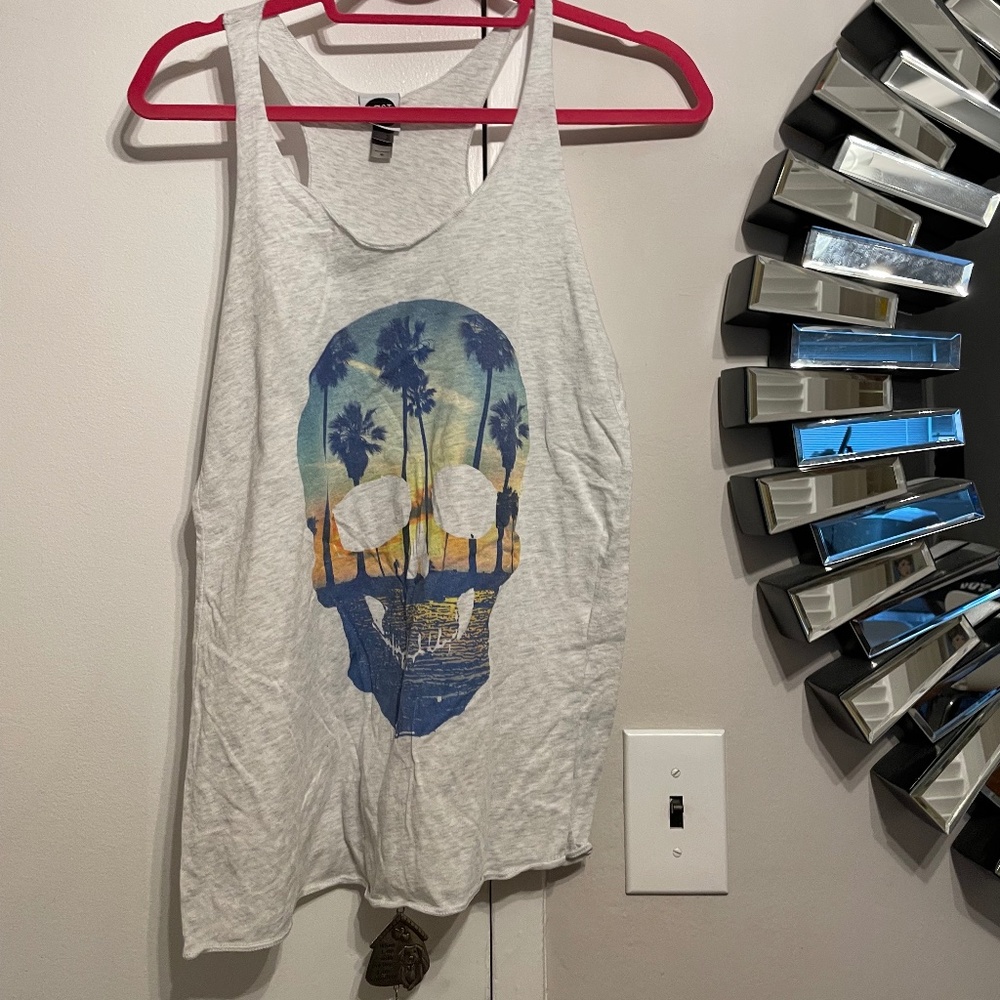 Oversized Skull Art Racerback Tank ***